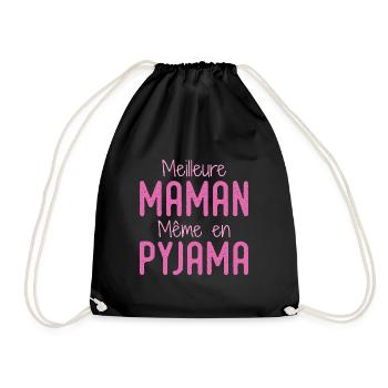 Meilleure maman pyjama cadeau femme humour - Sac de sport léger - noir - Devant