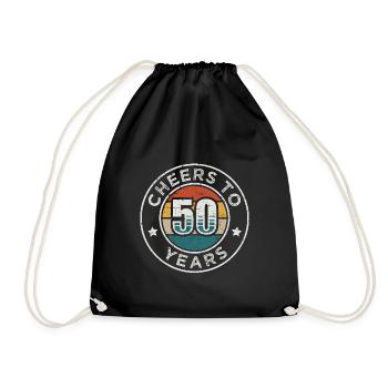 Prost auf 50 Jahre 50. Geburtstag - Turnbeutel - Schwarz - Vorne