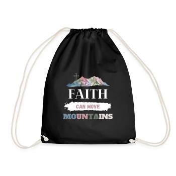 Faith can move Mountains Christian - Drawstring Bag - black - Front