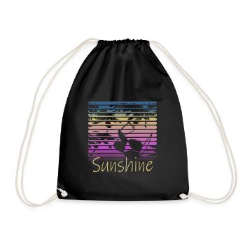 Sunshine Retro Sunglasses - Drawstring Bag - black - Front