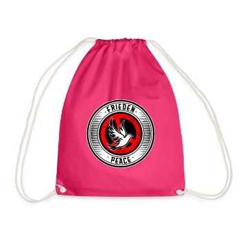 Frieden Peace - Turnbeutel - Fuchsia - Vorne