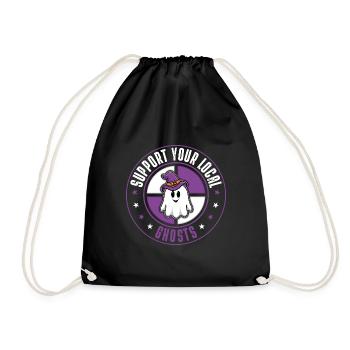 Ghosts - Drawstring Bag - black - Front
