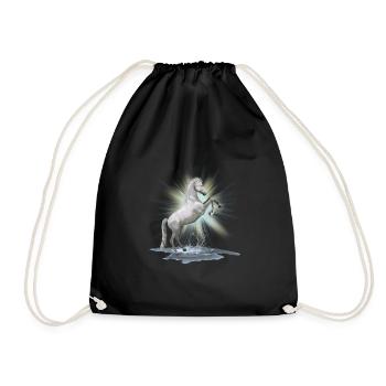 Chemise des chevaux - cheval blanc , moisissure - Sac de sport léger - noir - Devant
