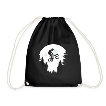 Vélo de montagne drôle rétro vintage moon bike - Sac de sport léger - noir - Devant