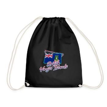 British Virgin Islands - Drawstring Bag - black - Front