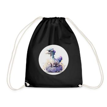 Animal giraffe fantasy and cute - Drawstring Bag - black - Front