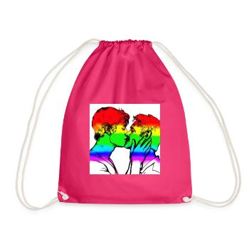 Küssende Männer - Turnbeutel - Fuchsia - Vorne