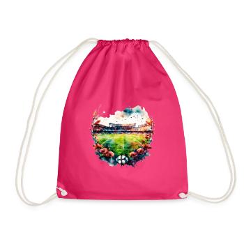 Stade de football vide avec des fleurs Fussball Stadion - Sac de sport léger - fuchsia - Devant