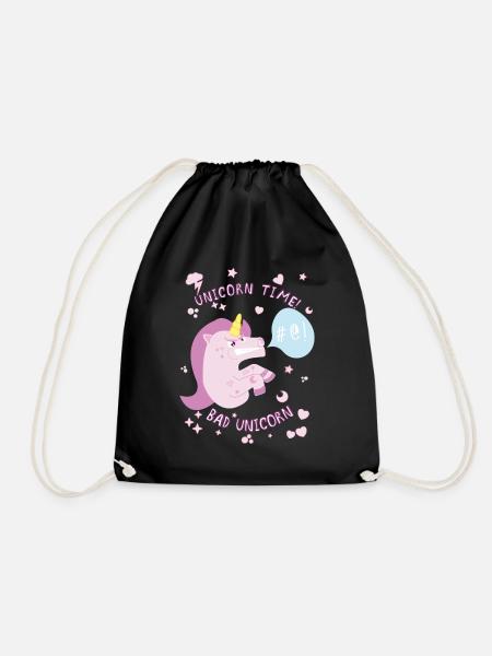Bad Unicorn - Drawstring Bag - black