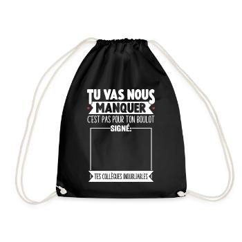 Départ Collègue De Travail Personnalisé Signé - Sac de sport léger - noir - Devant