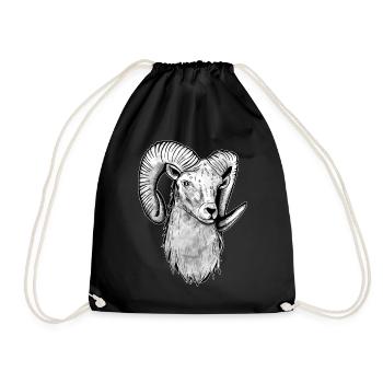 Widder Geschenk Sternzeichen - Turnbeutel - Schwarz - Vorne