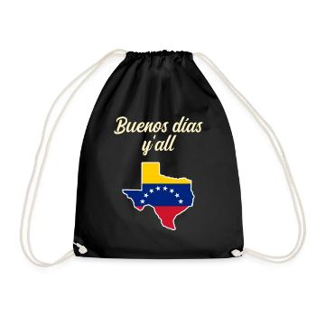 Venezolanisch-texanisches Design für Einwanderer - Turnbeutel - Schwarz - Vorne