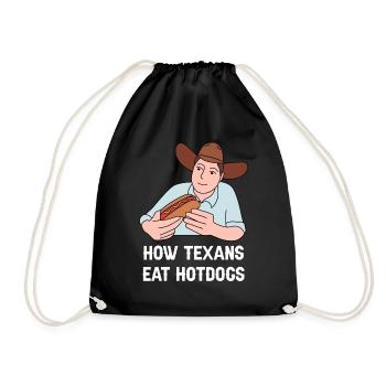 Hotdog in Texas Design für stolze Texaner - Turnbeutel - Schwarz - Vorne