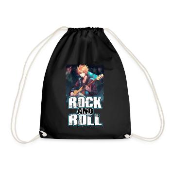 Rock Music Album Cover - Anime Shirt - Drawstring Bag - black - Front