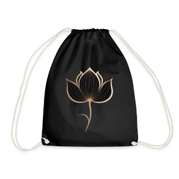 Lotus Elegante Blume - Turnbeutel - Schwarz - Vorne