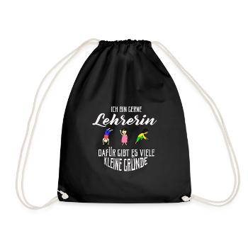 Gift TEACHER teacher, elementary school teacher - Drawstring Bag - black - Front