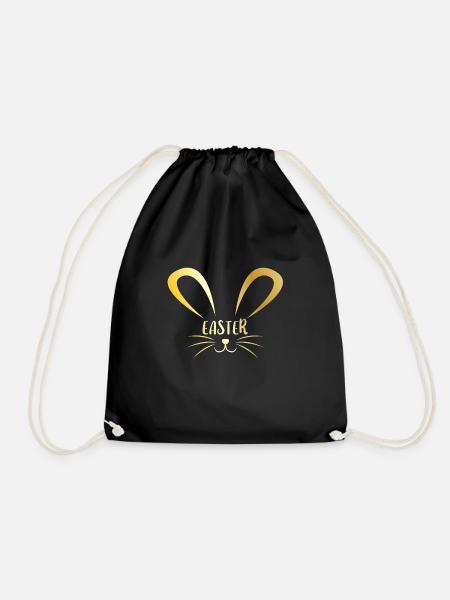 Ostern Geschenkidee Osterhase Frühling - Turnbeutel - Schwarz