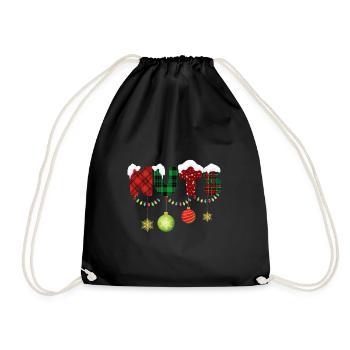 Nüsse Kastanien Weihnachtspaare Passen - Turnbeutel - Schwarz - Vorne