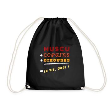 Muscu Copains Binouzes La vie quoi ! - Sac de sport léger - noir - Devant