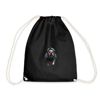 Chien avec sweat à capuche - Sac de sport léger - noir - Devant
