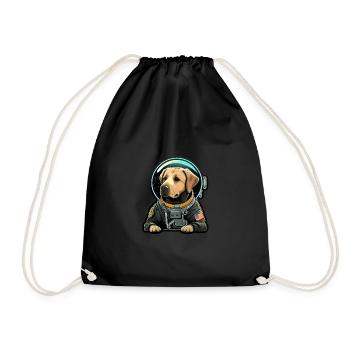 LabbiNaut Labrador Astronauten Hundepapa - Turnbeutel - Schwarz - Vorne