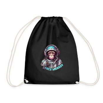 Space Monkey - Drawstring Bag - black - Front