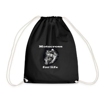 Motocross pour la vie blanc - Sac de sport léger - noir - Devant