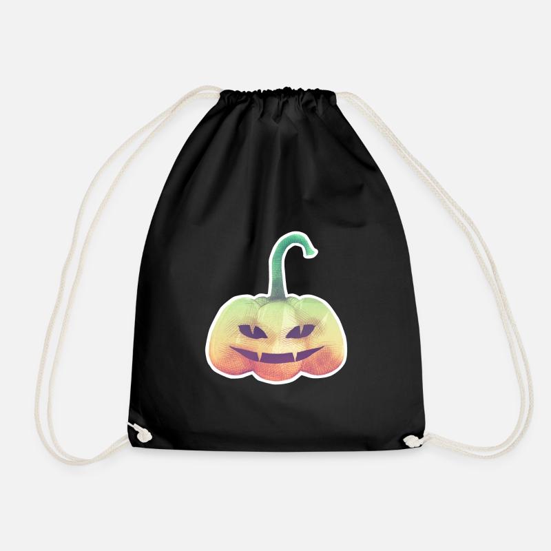 Halloween Pumpkin - Drawstring Bag - black