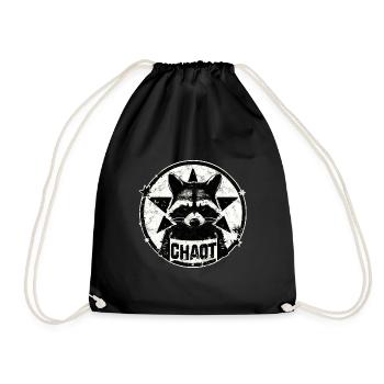 Raccoon, Chaotic, Anarchy, Star, Revolution - Drawstring Bag - black - Front
