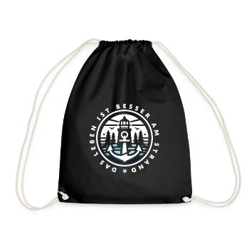 Life is better on the beach - Drawstring Bag - black - Front