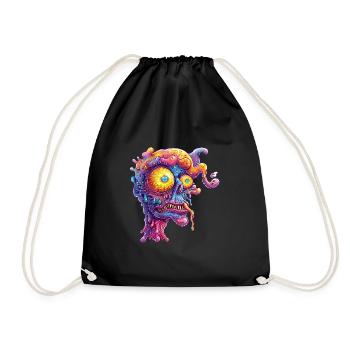 Psychedelisches Monster - Turnbeutel - Schwarz - Vorne