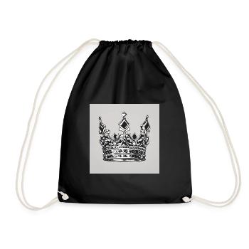 Crown Tshirt - Drawstring Bag - black - Front