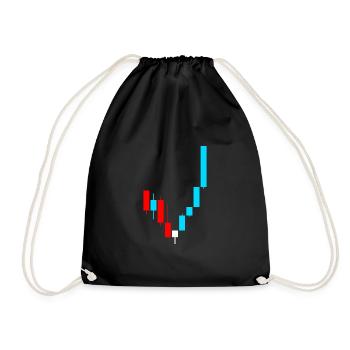 Day Trading Candlestick Pattern for Traders - Drawstring Bag - black - Front