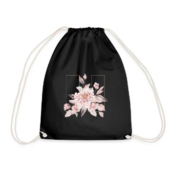 Elegant Blush Floral Design - Drawstring Bag - black - Front
