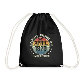 Édition Limitée Avril 1970 - Design Vintage 1970 - Sac de sport léger - noir - Devant