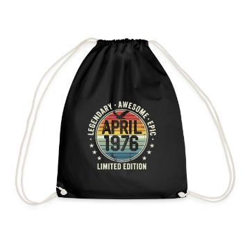 Édition Limitée Avril 1976 - Design Vintage 1976 - Sac de sport léger - noir - Devant