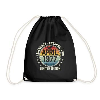 Édition Limitée Avril 1977 - Design Vintage 1977 - Sac de sport léger - noir - Devant
