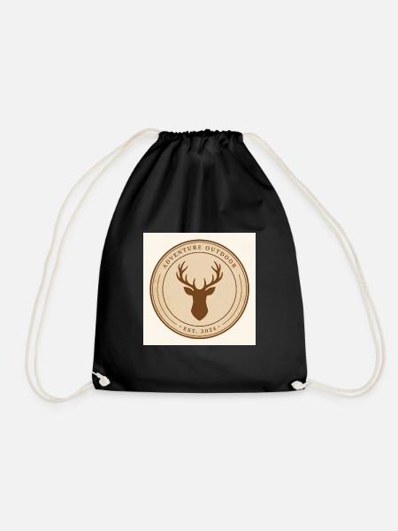 Adventure Outdoor Deer Head - Vintage Hunting Badg - Turnbeutel - Schwarz