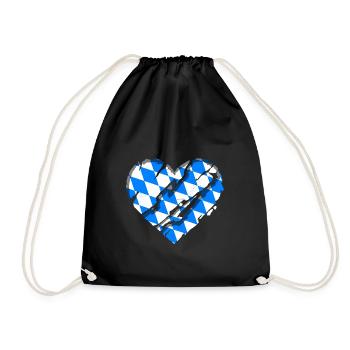 Bavaria Flag Used Look Bavarian Flag Vintage - Drawstring Bag - black - Front