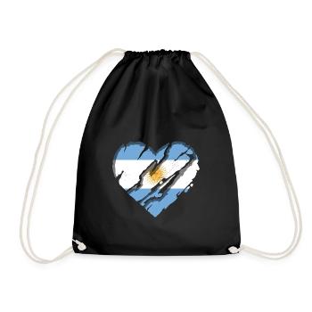 Drapeau de l’Argentine Amérique du Sud Drapeau argentin - Sac de sport léger - noir - Devant