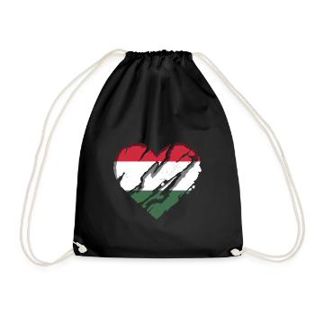 Ungarn Flagge Ungarische Fahne Balaton Hungary - Turnbeutel - Schwarz - Vorne