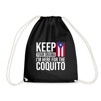 Puerto Rico Flagge | Puerto Ricaner Geschenkideen - Turnbeutel - Schwarz - Vorne