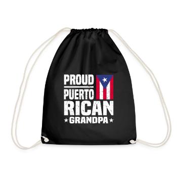 Puerto Rico Flagge | Puerto Ricaner Geschenkideen - Turnbeutel - Schwarz - Vorne