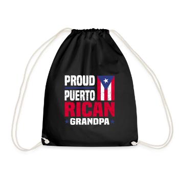 Puerto Rico | Puerto Ricaner Flagge Geschenkideen - Turnbeutel - Schwarz - Vorne