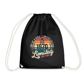 Geburtstagsgeschenk 1970 Jahrgang 1970 Retro 1970 - Turnbeutel - Schwarz - Vorne