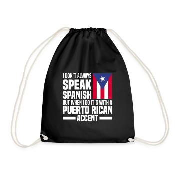 Puerto Rico | Puerto Ricaner Flagge Geschenkideen - Turnbeutel - Schwarz - Vorne