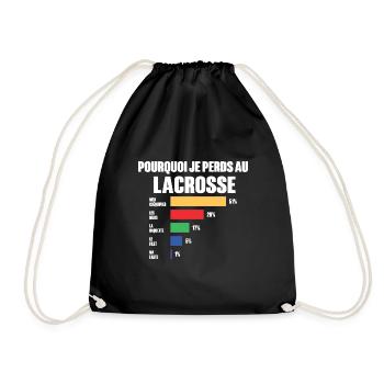Maillot lacrosse je peux pas j'ai lacrosse - Sac de sport léger - noir - Devant