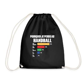 Maillot De Handball Humour Joueur De Handball - Sac de sport léger - noir - Devant