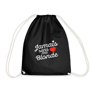 Never without my blonde Valentine's Day - Drawstring Bag - black - Front