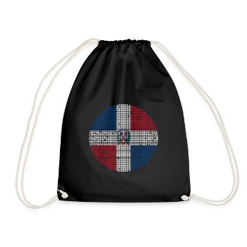 Dominikanische Republik Flagge Dom Rep Fahne Reise - Turnbeutel - Schwarz - Vorne